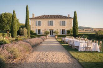 domaine mariage dans la Drôme avec vue sur un paysage pittoresque