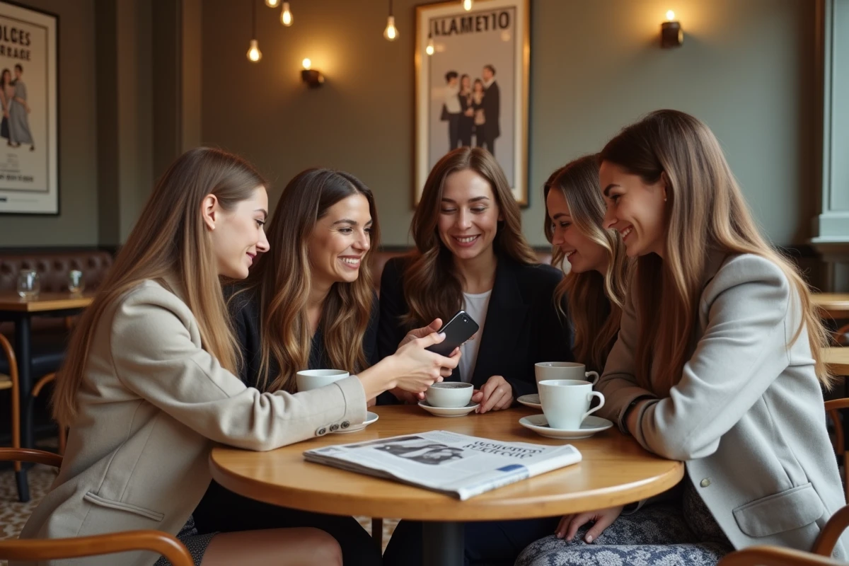 Amis discutant autour d un café sur un mariage
