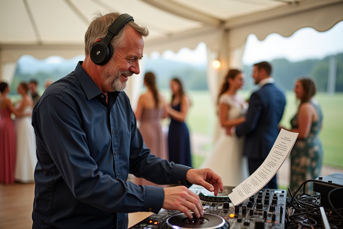 DJ ajustant sa console lors d