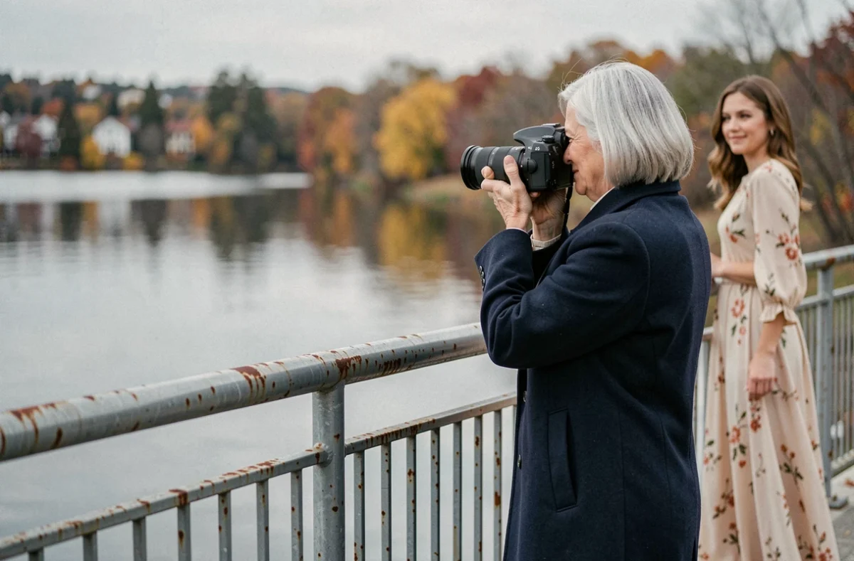 Séance photo en extérieur à Laval au bord de la Rivière des Mille Îles en automne